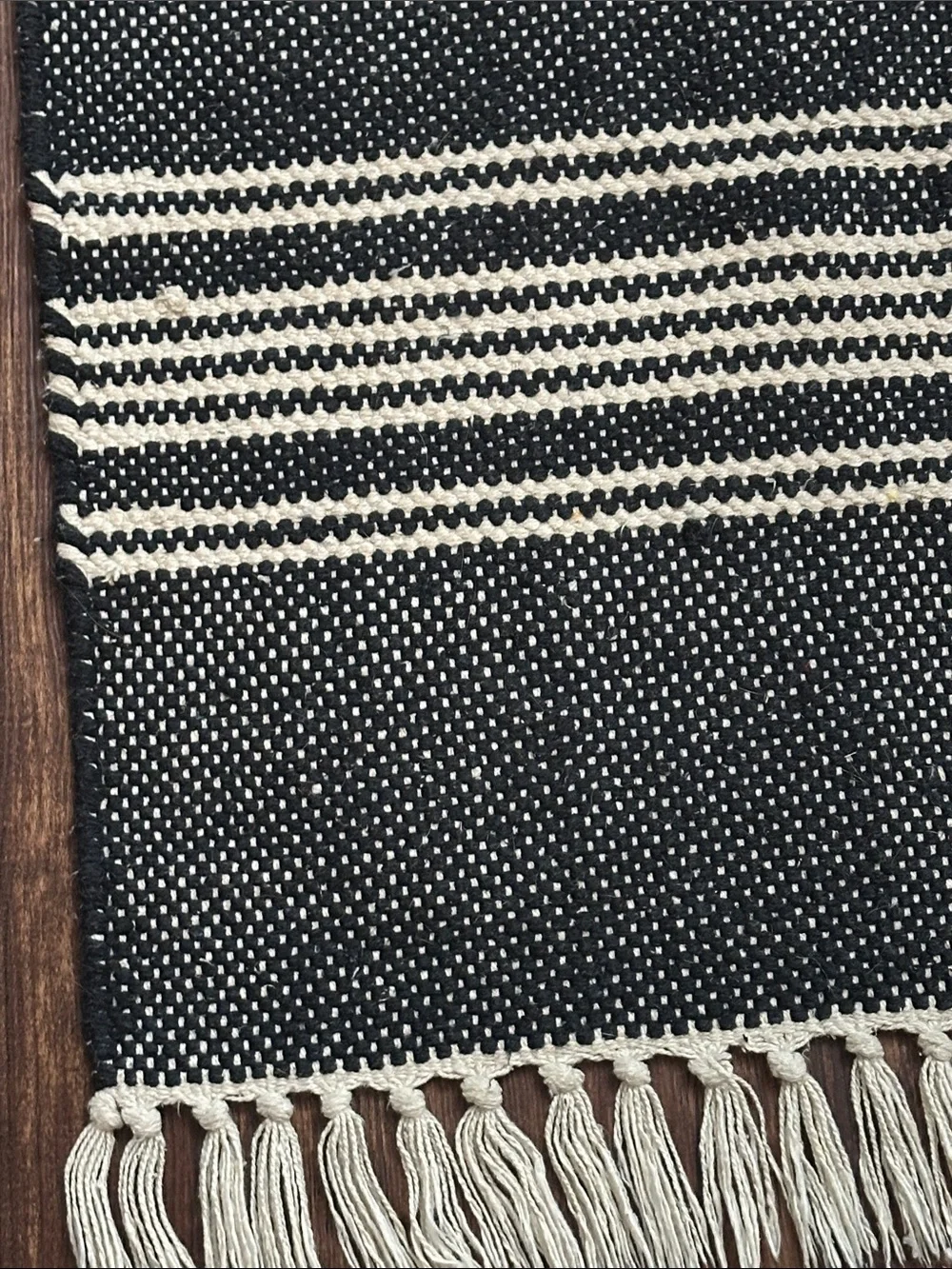 Patina Vie Boho Runner Rug Navy Cream 6 ft x 2 ft